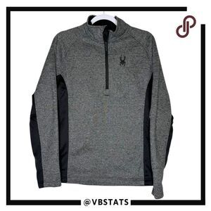 Spyder Men's 1/2 Zip Colorblock Fleece Lined Outbound Sweatshirt Gray‎ Medium